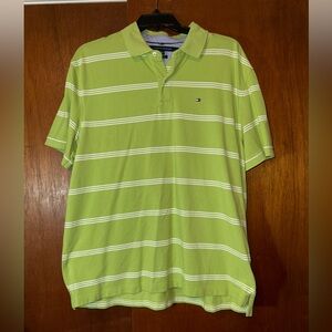Tommy Hilfiger Men's Lime Polo with White Stripes
